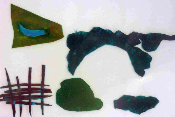 Kleinobjekte dunkelblau-grün